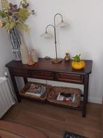 Te koop sidetable middenbruin breedte 1.24 diepte 39 hoog76, Huis en Inrichting, Tafels | Sidetables, Ophalen, 50 tot 100 cm, Degelijk