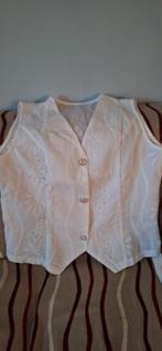 Wit giletje, mt M, broderie, Ophalen of Verzenden, Nieuw, Zwart, Korte mouw