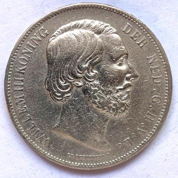 Nederland 2-1/2 gulden 1866 Willem III rijksdaalder zilveren beschikbaar voor biedingen