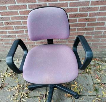 BUROSTOEL,BureauStoel,verstelbaar,Stof,draaistoel,PAARS,buro beschikbaar voor biedingen
