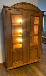 Antieke grenen vitrinekast (190x115x48) met verlichting, Ophalen
