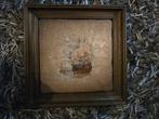 Zwaar foto lijstje tegel met boot D1, Antiek en Kunst, Kunst | Schilderijen | Klassiek, Ophalen of Verzenden