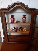 Vintage Houten Vitrinekastje, miniatuurtjes merk limoges, Antiek en Kunst, Ophalen of Verzenden
