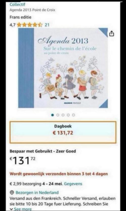 AGENDA POINT DE CROIX 2013 Sur le chemin de l' école, Hobby en Vrije tijd, Borduren en Borduurmachines, Nieuw, Patroon, Handborduren