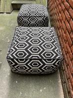 Decoratieve Poef 2 stuks, Huis en Inrichting, Banken | Voetenbanken en Poefen, Ophalen, Gebruikt, 50 tot 75 cm, Vierkant