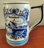 Heineken bierpul Delfts blauw handbeschilderd, Ophalen of Verzenden