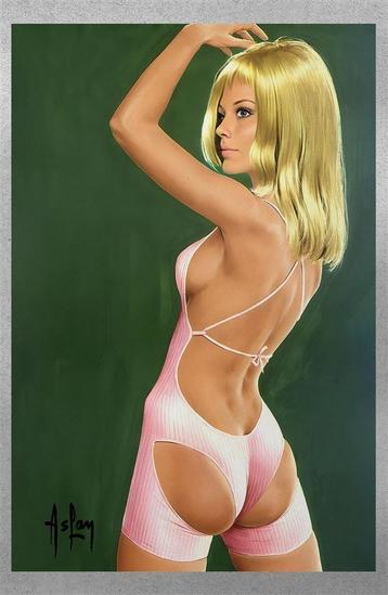 ASLAN sexy retro naakt pin up kunst Art Print Poster #4 beschikbaar voor biedingen