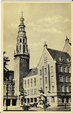 Leiden, Stadhuis, mannen, handkar, boerenwagen, Verzenden, 1940 tot 1960, Ongelopen, Zuid-Holland
