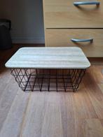 Nieuwe zwart metalen mand met houten deksel, Overige materialen, Mand, Nieuw, Ophalen of Verzenden