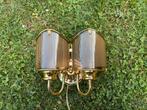 Vintage Hollywood Regency wandlamp - goud, Huis en Inrichting, Ophalen of Verzenden, Zo goed als nieuw, Glas, Hollywood Regency