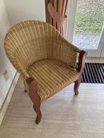 Rotan fauteuil met houten frame, Huis en Inrichting, Ophalen, Riet of Rotan, Bruin, Koloniaal