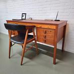 SALE Vintage teak Bureau Domino Møbler - Deens design, Ophalen of Verzenden, Zo goed als nieuw, V, Bureau