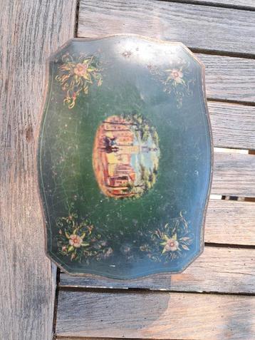 Vintage Blikken Doosje met Bloemmotieven beschikbaar voor biedingen