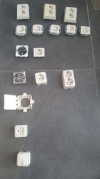 Schakelmateriaal wcd schakelaars inbouw opbouw geaard ongeaa, Ophalen of Verzenden, Gebruikt, Stopcontact