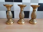 Goudkleurige kandelaars van Xenos, ananas, Huis en Inrichting, Ophalen of Verzenden, Gebruikt, Kandelaar, Minder dan 25 cm