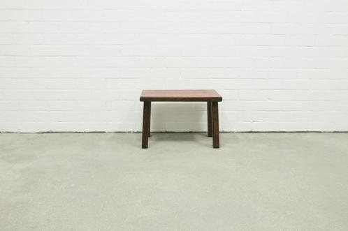 brutalist eiken bijzettafel, Huis en Inrichting, Tafels | Bijzettafels, Gebruikt, Rechthoekig, Minder dan 45 cm, Minder dan 55 cm