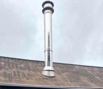 Dubbelwandige Kachelpijp 20cm met Dakdoorvoer beschikbaar voor biedingen