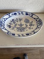 Brocante Vlees Schaal, Blauw motief, Ophalen of Verzenden