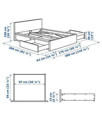 Ikea Malm bed 160x200 + Hokåsen matras - afbeelding 6