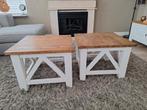 Witte salontafels 2 stuks teak, Huis en Inrichting, Tafels | Salontafels, Ophalen, 50 tot 100 cm, 50 tot 100 cm, Minder dan 50 cm