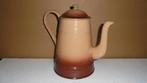 beige/bruin emaille koffiekan H23cm, Ophalen of Verzenden