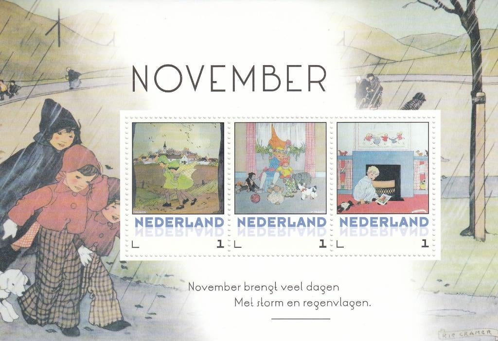 Nederland- 2015- Seizoenen- November- Postset Rie Cramer- P, Verzenden, Na 1940, Postfris