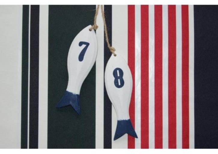 Houten vissen met cijfer aan touw, Huis en Inrichting, Woonaccessoires | Overige, Nieuw, Ophalen of Verzenden