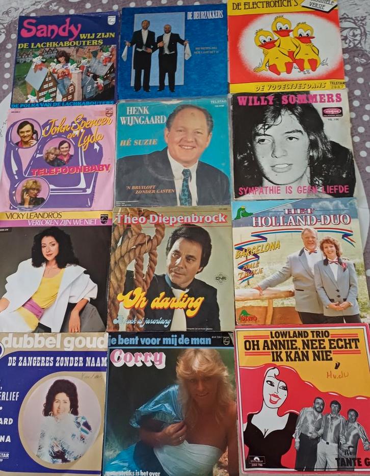 Partijtje Single's.  115 Stuks. Nederlandstalig.  Zie Foto's, Cd's en Dvd's, Vinyl | Nederlandstalig, Zo goed als nieuw, Levenslied of Smartlap