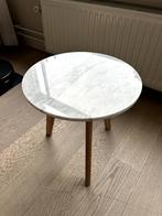 Bijzettafel met marmeren blad, Huis en Inrichting, Tafels | Bijzettafels, Ophalen, Minder dan 45 cm, Minder dan 55 cm, Gebruikt