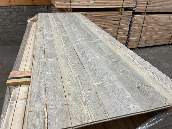 Verouderd wandbeschot 2m50 lang , grijs super AANBIEDING, Huis en Inrichting, Stoffering | Behang, Grijs, 50 tot 75 m², Ophalen of Verzenden