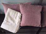 Set van 2 nieuwe kussens met plaid, Ophalen of Verzenden, Nieuw, Roze, Vierkant