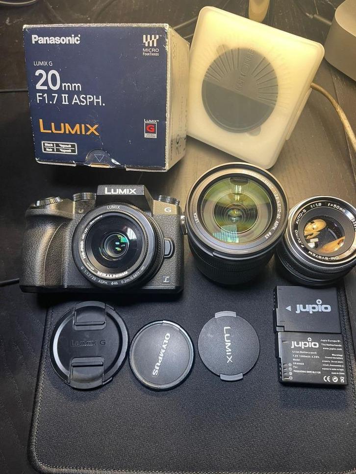 Lumix DMC G7 met lenzen, Audio, Tv en Foto, Videocamera's Digitaal, Zo goed als nieuw, Geheugenkaart, Panasonic, 20x of meer, Ophalen