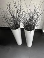 Witte Vazen met Takken, Overige materialen, 50 tot 75 cm, Wit, Ophalen of Verzenden