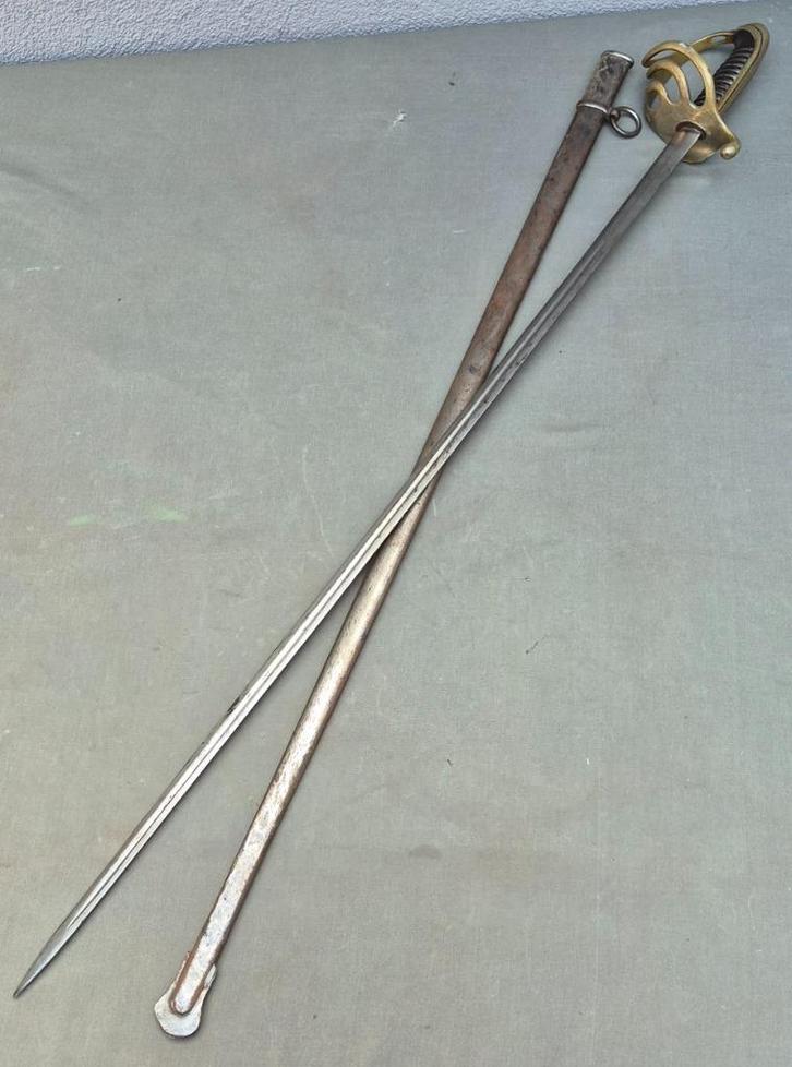 sabel Frans WO2 1882 niet gemerkt, met schede, Verzamelen, Militaria | Algemeen, Landmacht, Zwaard of Sabel, Overige gebieden