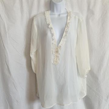 Leuk cremekleurig doorschijnend shirt. Mt XL. Merk Clockhous beschikbaar voor biedingen
