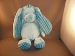 Tiamo konijn blauw velours met geruite oren/voet zolen 29cm, Kinderen en Baby's, Speelgoed | Knuffels en Pluche, Ophalen of Verzenden