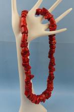 Vintage bamboe koraal halsketting - 72 cm., Ophalen of Verzenden, Overige materialen, Ketting