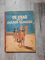 kuifje De krab met de gulden scharen 1e druk 1947, Gelezen, Eén stripboek, Ophalen of Verzenden, Hergé