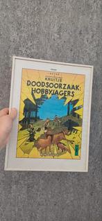2x Vintage Kuifje Herge persiflage posters in lijst, Verzenden, Kuifje, Zo goed als nieuw