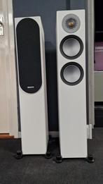 Monitor Audio Silver 200 satin white, Overige merken, Front, Rear of Stereo speakers, Zo goed als nieuw, 120 watt of meer