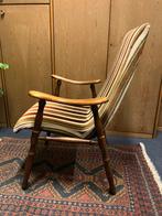 Vintage Fauteuil gestreept velours, Huis en Inrichting, Fauteuils, Ophalen, Vintage, 75 tot 100 cm, Zo goed als nieuw