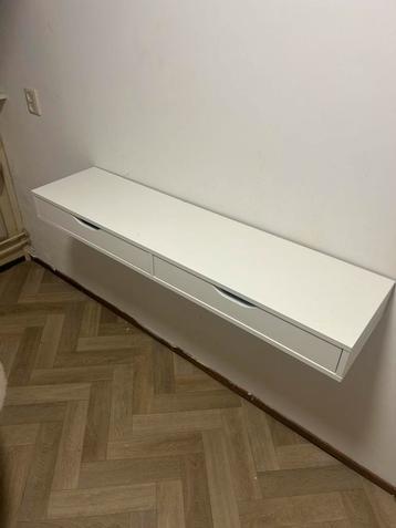 Ekby alex wandplank / buerau wit van ikea met lades wit