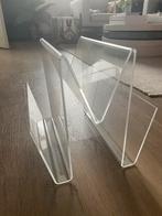 Tijdschriftenhouder van transparant plexiglas, jaren 70, Huis en Inrichting, Woonaccessoires | Krantenbakken en Lectuurbakken