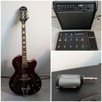 Gitaar met versterker en accessoires, Muziek en Instrumenten, Ophalen, Gebruikt, Hollow body, Epiphone