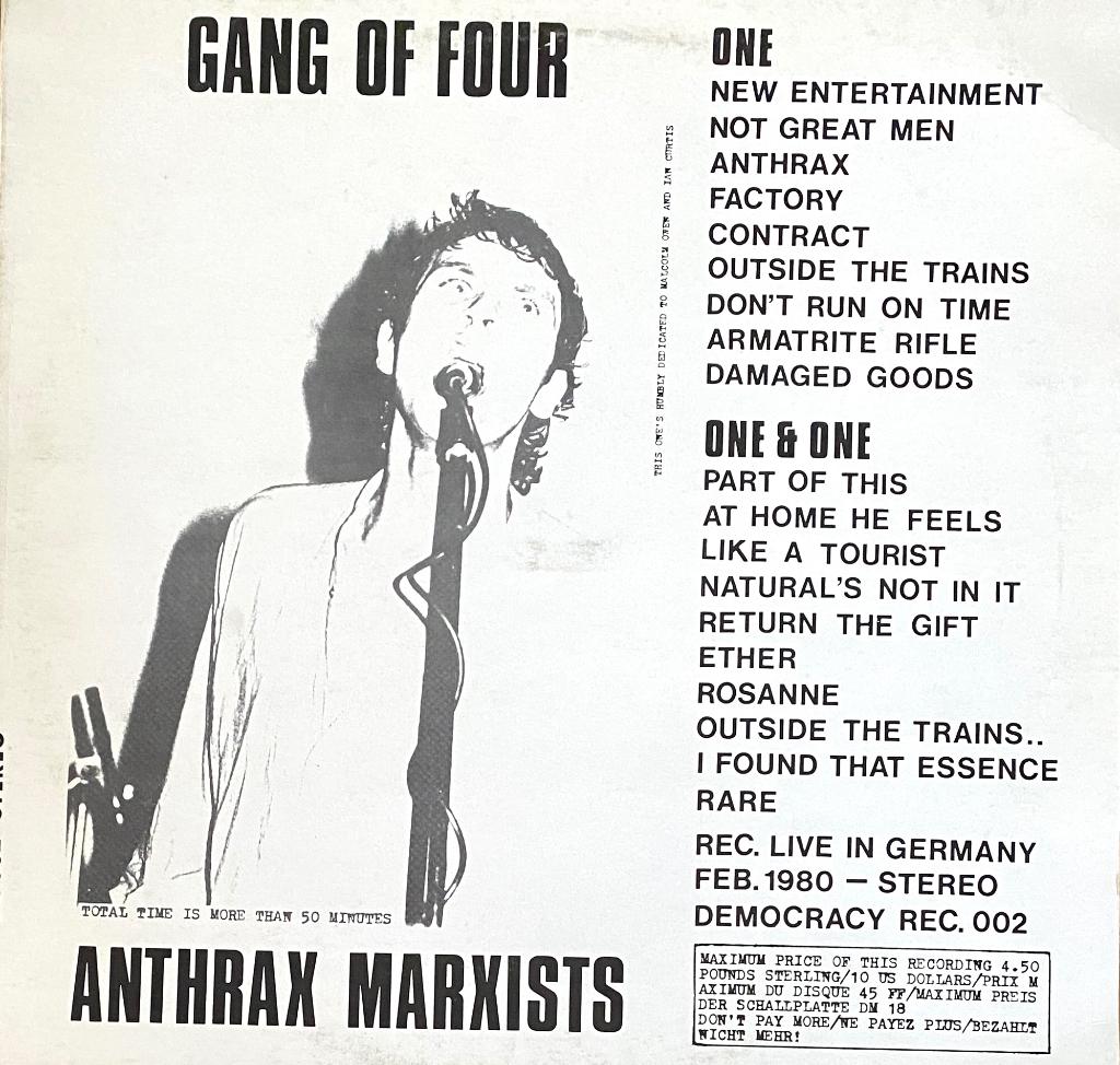 Gang Of Four – Anthrax Marxists (LP), Cd's en Dvd's, Vinyl | Rock, Gebruikt, Alternative, 12 inch, Verzenden