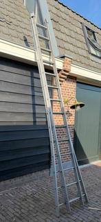 2x 14 treden. professionele aluminium schuifladder, Doe-het-zelf en Verbouw, Ladders en Trappen, Ophalen of Verzenden, Zo goed als nieuw