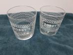 BOBBY S Schiedam dry gin glazen, 2 stuks, Verzamelen, Glas en Borrelglaasjes, Ophalen of Verzenden, Zo goed als nieuw, Borrel- of Shotglas
