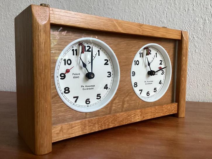 klassieke Koopman schaakklok- nieuwstaat, Hobby en Vrije tijd, Gezelschapsspellen | Bordspellen, Zo goed als nieuw, Ophalen of Verzenden