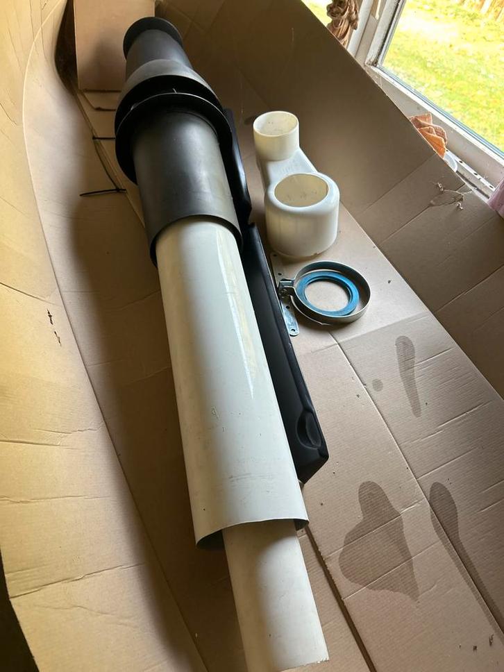 Dubbelwandige Afvoerpijp Ketel - ZGAN, Doe-het-zelf en Verbouw, Buizen en Afvoer, Zo goed als nieuw, Afvoer, Pvc, Minder dan 2 meter