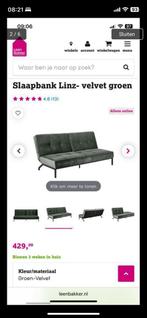 Groene Slaapbank - Weinig Gebruikt!, Tweepersoons, Ophalen of Verzenden, Zo goed als nieuw, Overige maten